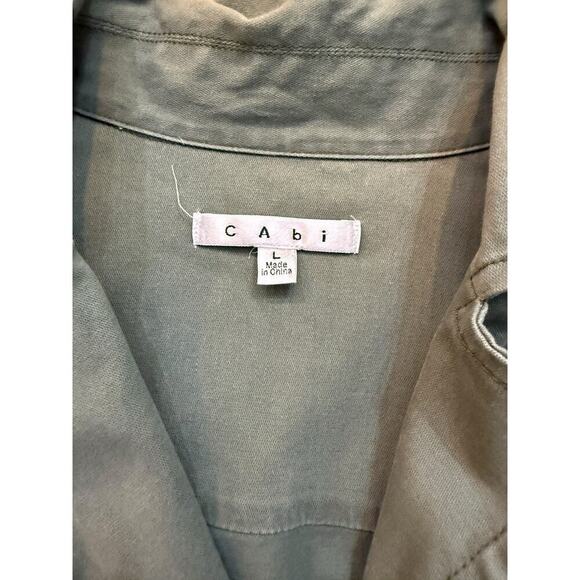 CABI Women's Green Military Army Double Breasted Jacket Coat Size Large - Picture 4 of 7
